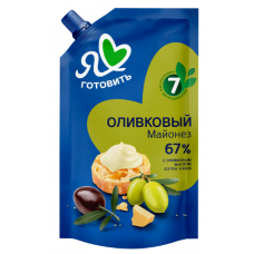 Майонез 390мл (20шт) "Я люблю готовить" Оливковый 67%, дой-пак с доз.